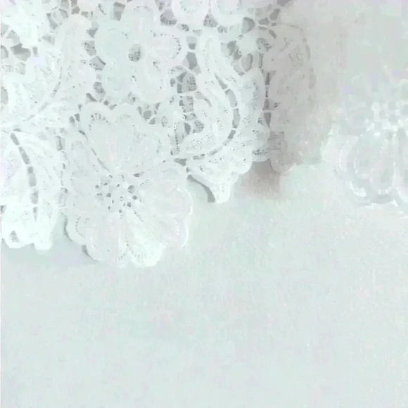 Anne Fontaine Vorel White Semi-sheer Floral Lace Asymmetrical Hem Dress Size 36 - Picture 6 of 9